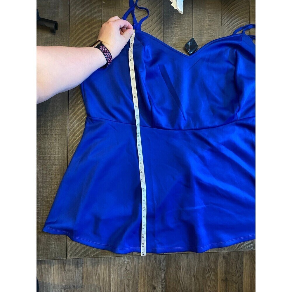 Torrid electric blue strappy peplum tank top - Picture 6 of 6